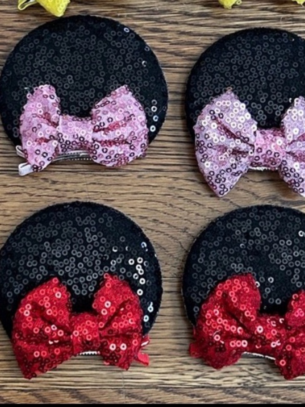 2 sets of Mickey Sequin Bow Hair Clips - Disney
